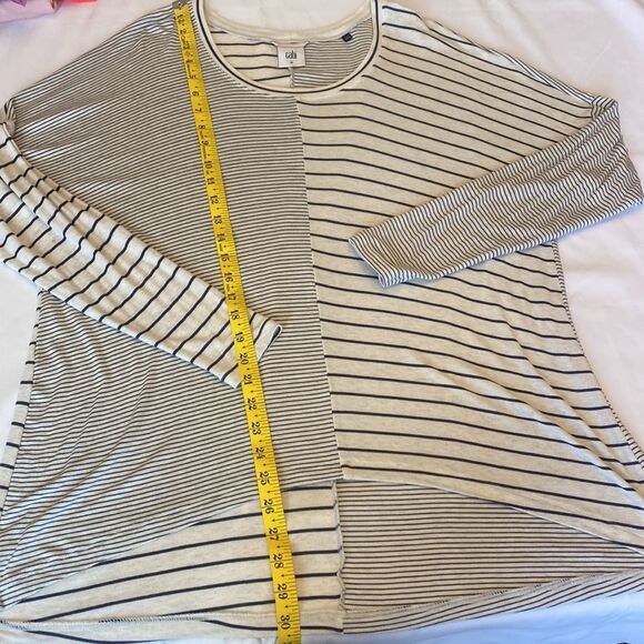 CAbi Pivot Tee Striped Oversized Top Style# 3806 Hi-Lo Tunic Fit Size Medium - Picture 7 of 7